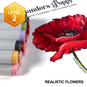 Realistic Flowers in Alcohol Marker