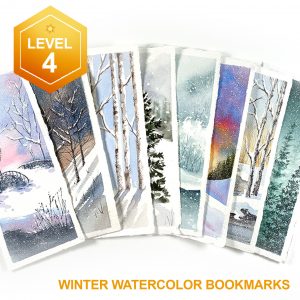Watercolor Bookmarks: Winter