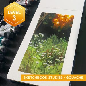 Sketchbook Studies in Green (gouache)